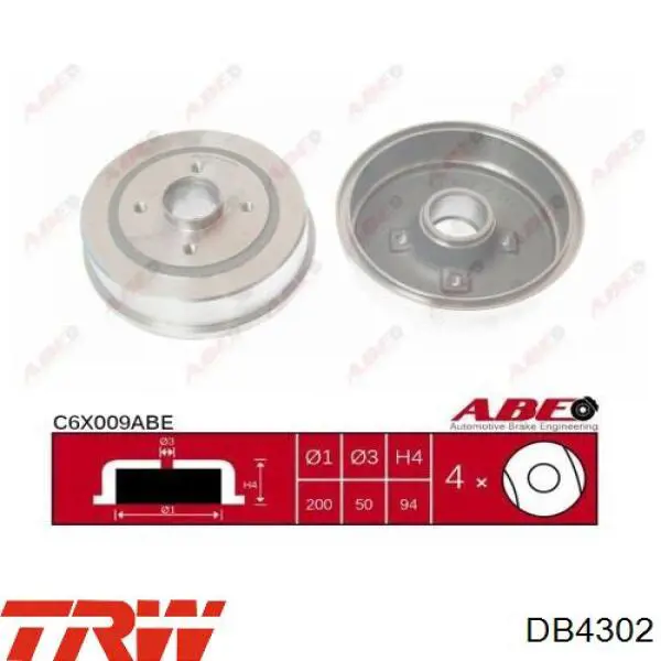 Купить DB4302 TRW Тормозной барабан