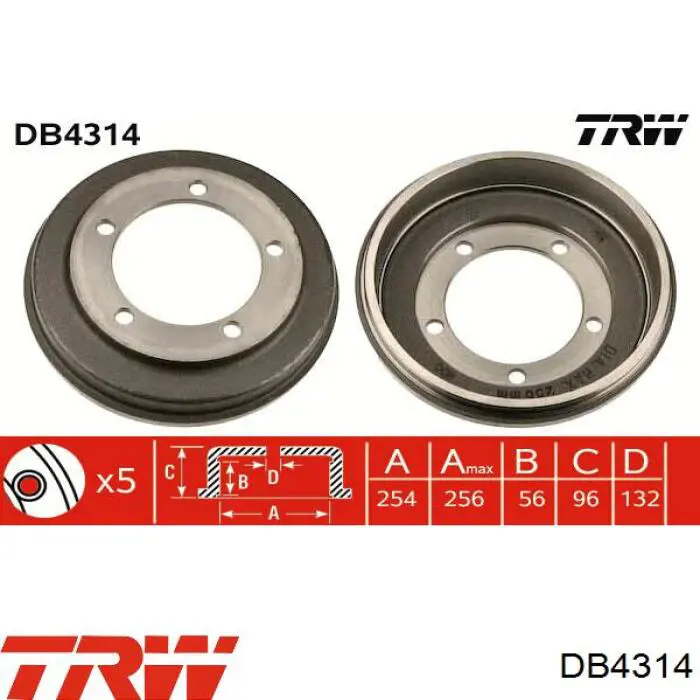 Тормозной барабан DB4314 TRW