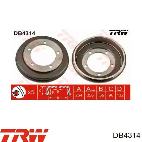 Купить DB4314 TRW Тормозной барабан