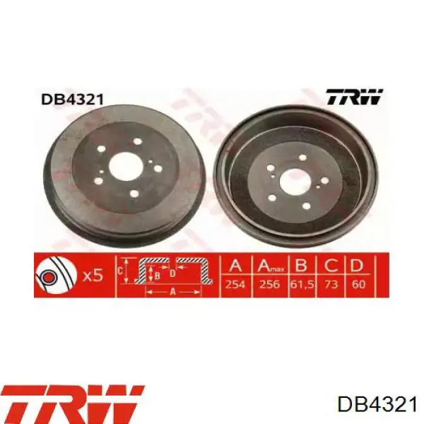 Тормозной барабан DB4321 TRW