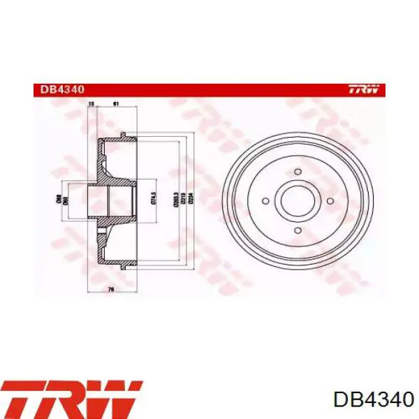 Тормозной барабан DB4340 TRW
