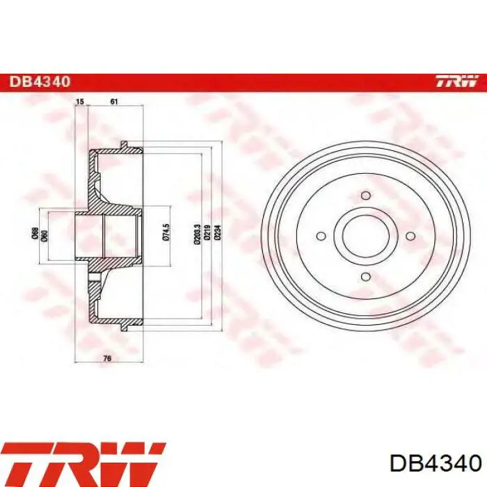 Купить DB4340 TRW Тормозной барабан
