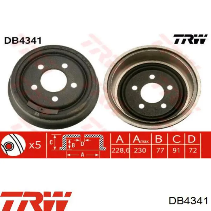 Тормозной барабан DB4341 TRW