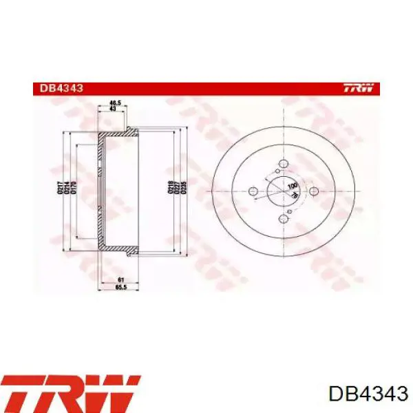 Тормозной барабан DB4343 TRW