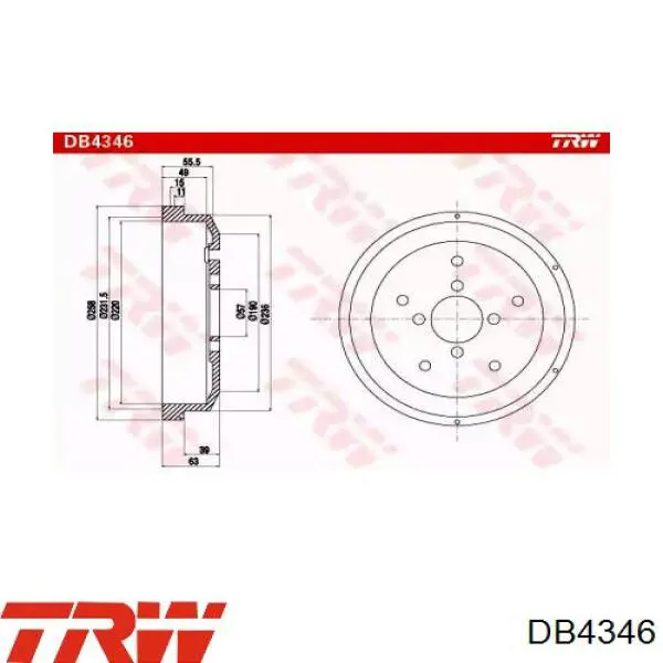 Тормозной барабан DB4346 TRW