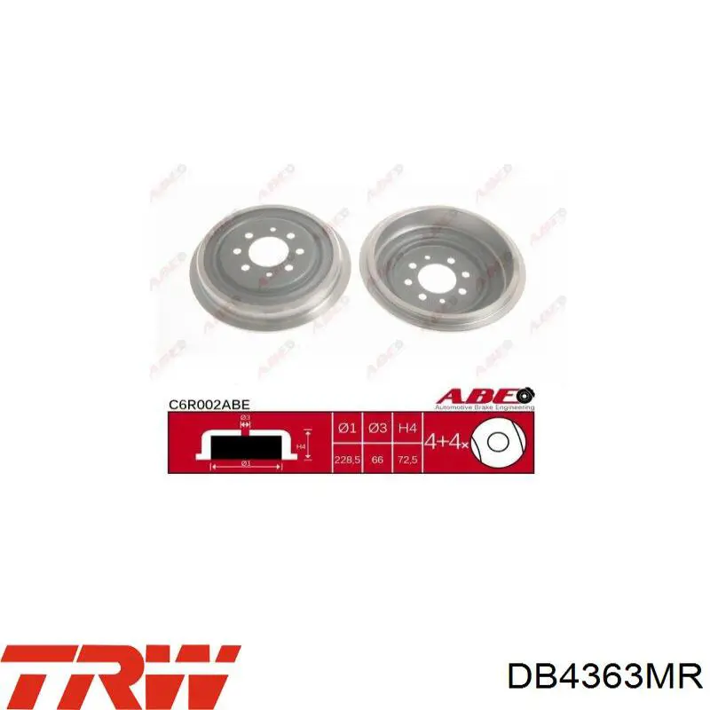 Купить DB4363MR TRW Тормозной барабан