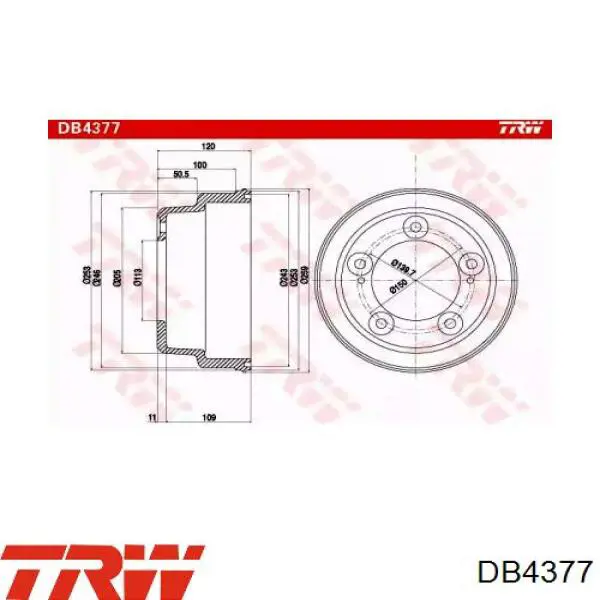 Тормозной барабан R1053 VALEO