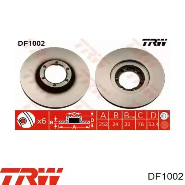 Купить DF1002 TRW Ротор тормозной