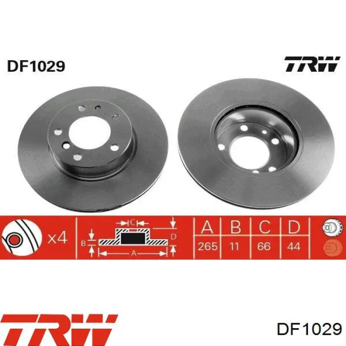 Купить DF1029 TRW Диск тормозной задний