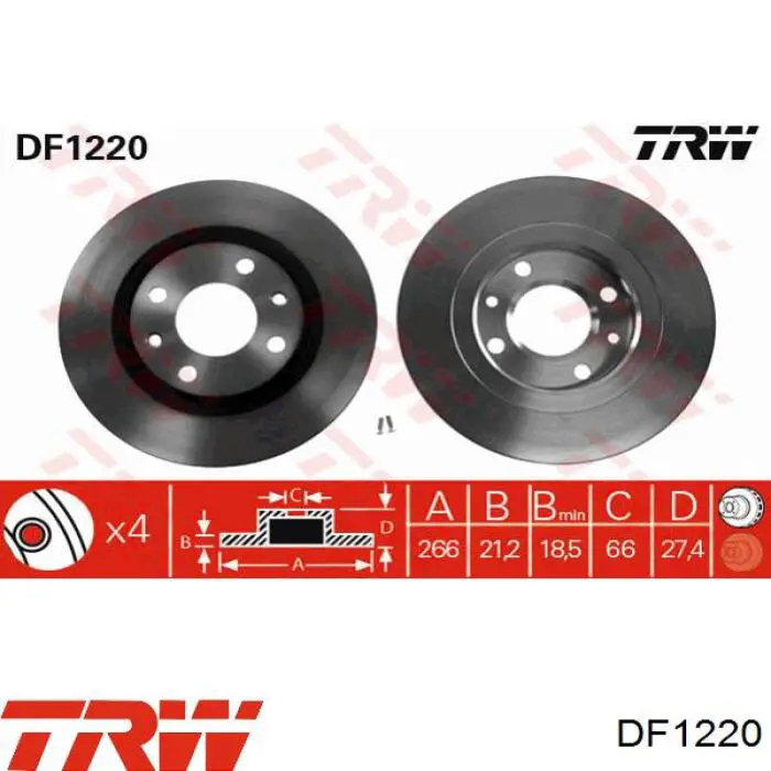Купить DF1220 TRW Ротор тормозной