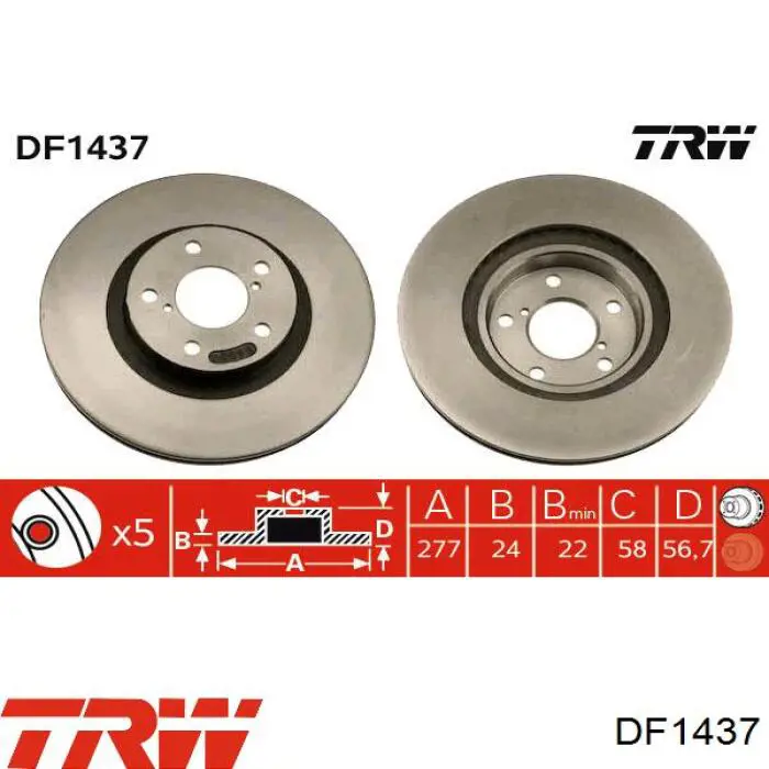 Купить DF1437 TRW Ротор тормозной
