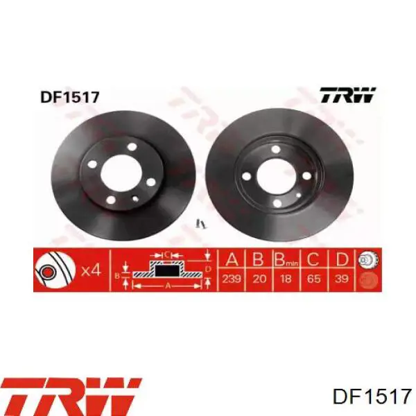 Купить DF1517 TRW Ротор тормозной