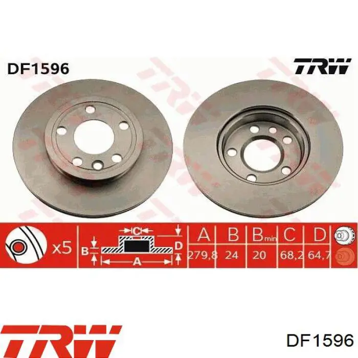 Купить DF1596 TRW Ротор тормозной