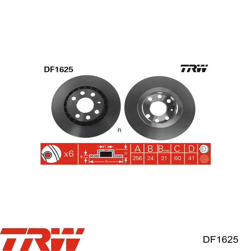 Тормоз дисковый передний TRW DF1625 цена, от 29.59 USD