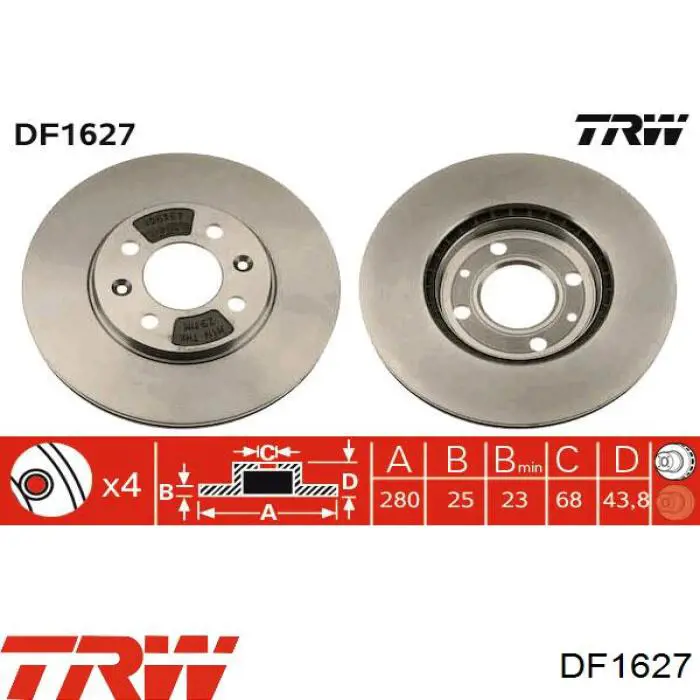 Купить DF1627 TRW Ротор тормозной