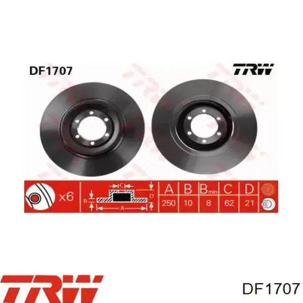 DF1707 TRW Дисковый тормоз