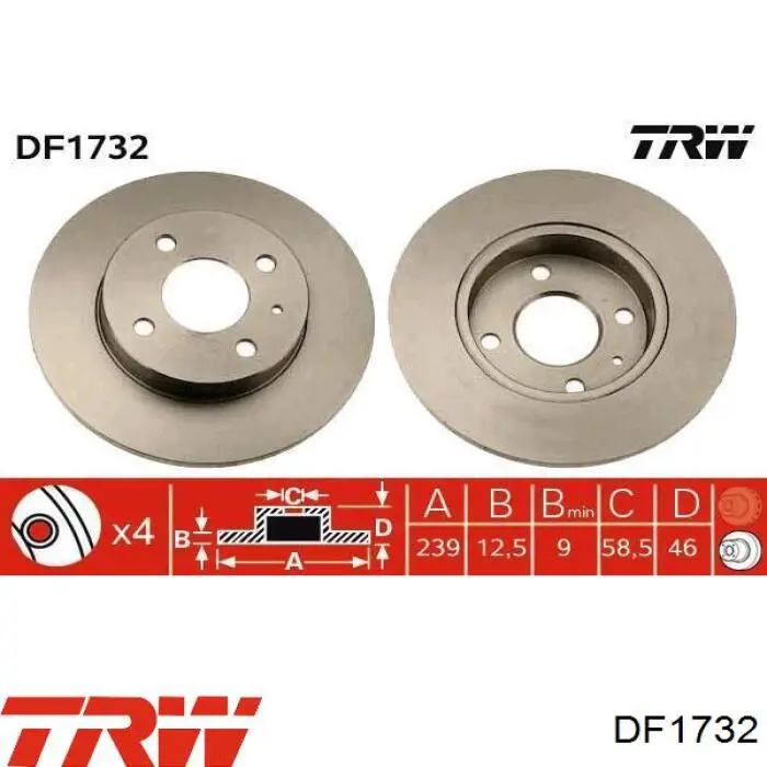 Передние тормозные диски CD6127S Bremsi