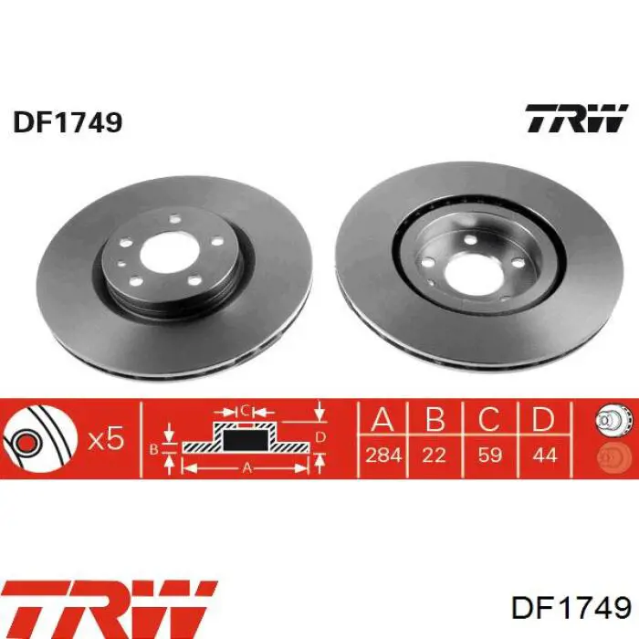 Купить DF1749 TRW Ротор тормозной