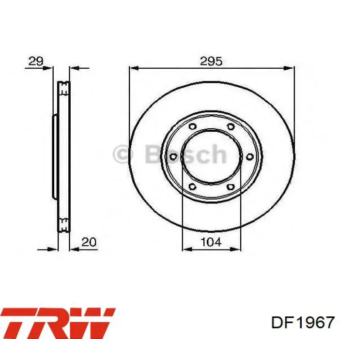 Купить DF1967 TRW Ротор тормозной