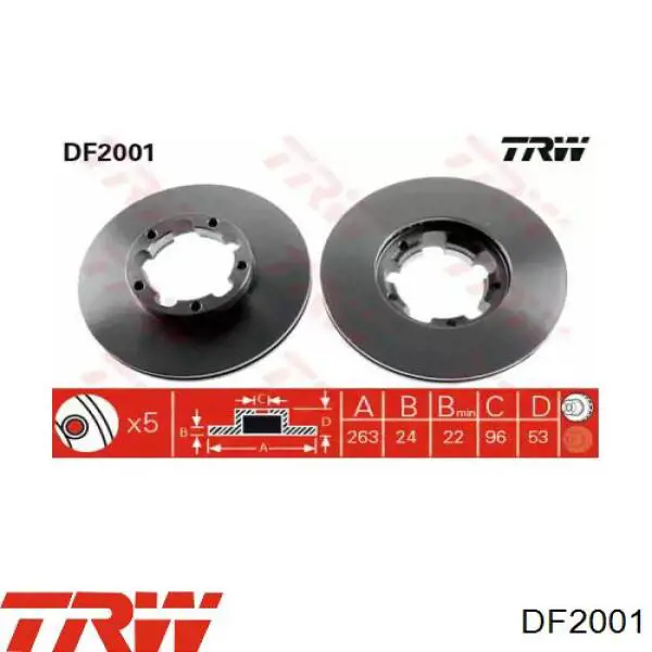 Передние тормозные диски DF2001 TRW