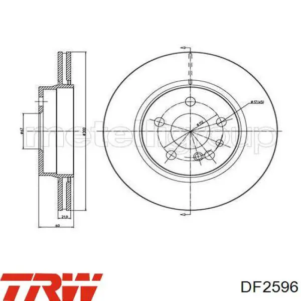 Задний дисковый тормоз TRW DF2596