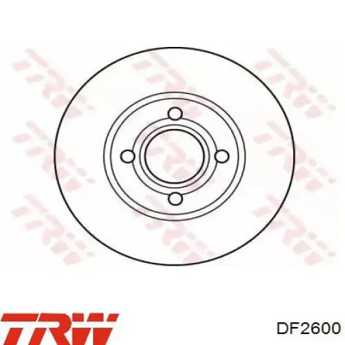 DF2600 TRW диск тормозной передний