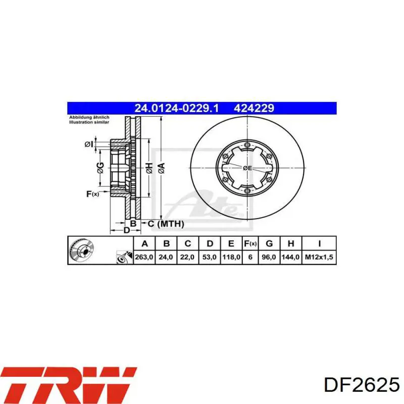 Купить DF2625 TRW Ротор тормозной