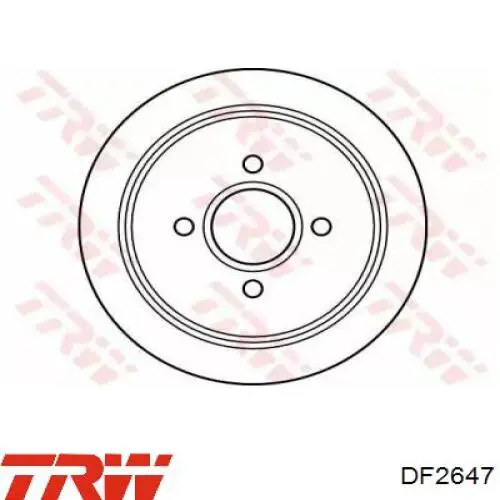 Disco de freno trasero DF2647 TRW