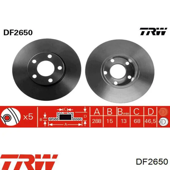 Купить DF2650 TRW Ротор тормозной