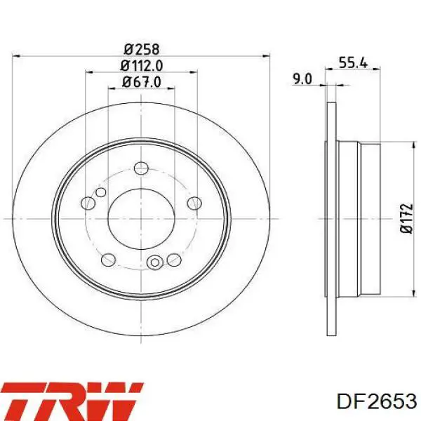 Тормозные диски DF2653 TRW