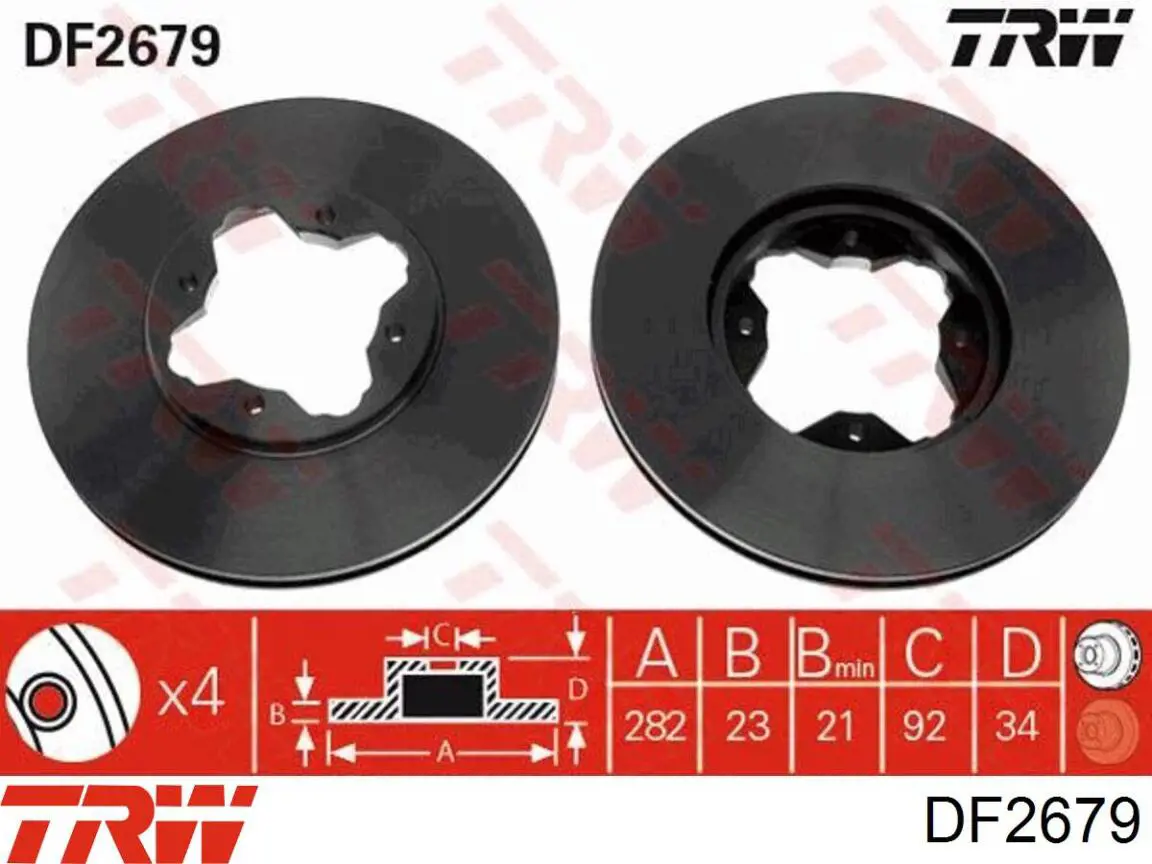 DF2679 TRW диск тормозной передний