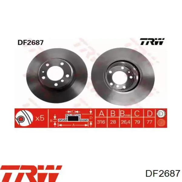 Купить DF2687 TRW Ротор тормозной