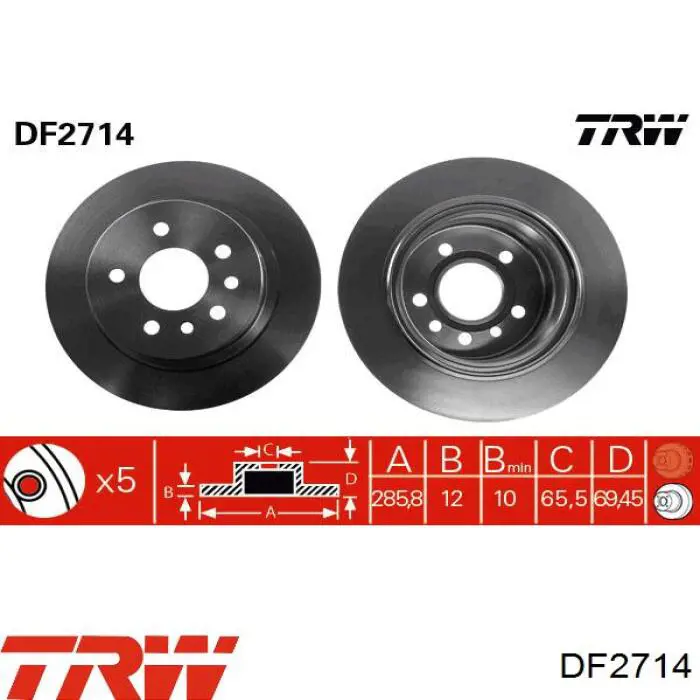 Тормозные диски DF2714 TRW