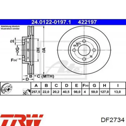 Купить DF2734 TRW Ротор тормозной