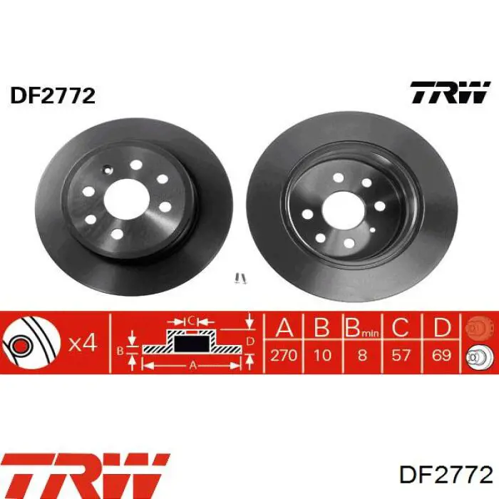 Тормозные диски DF2772 TRW