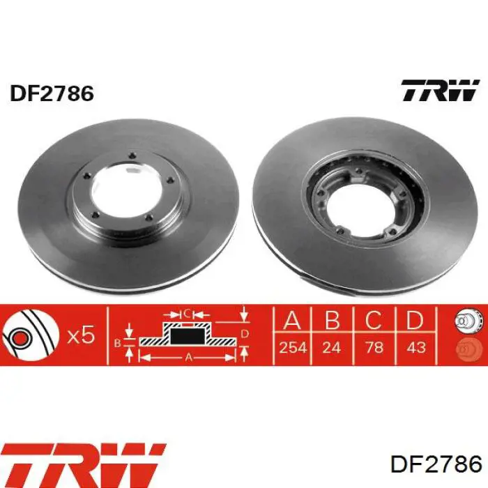 Передние тормозные диски DF2786 TRW