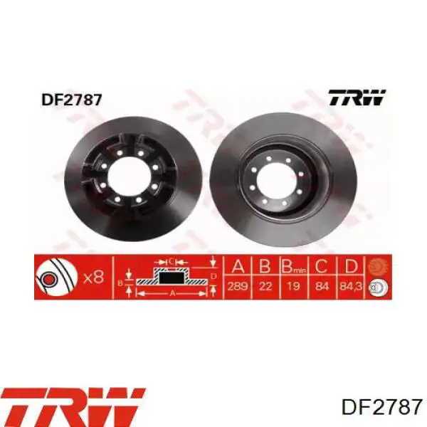 Тормозные диски DF2787 TRW
