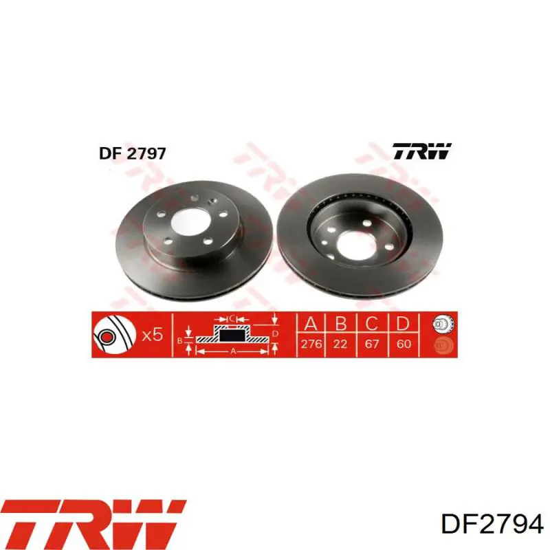 Купить DF2794 TRW Диск тормозной задний