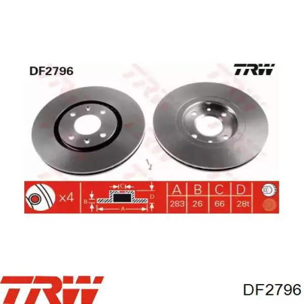 Купить DF2796 TRW Ротор тормозной