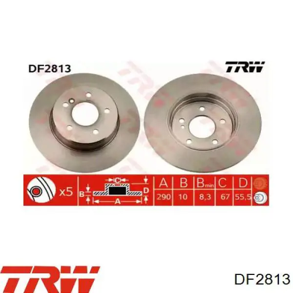 Купить DF2813 TRW Диск тормозной задний