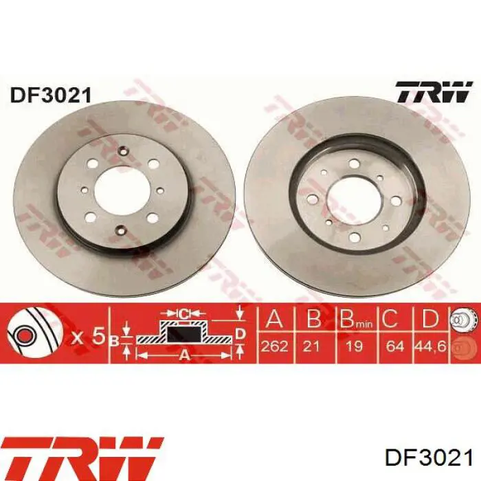 DF3021 TRW Диск тормозной передний