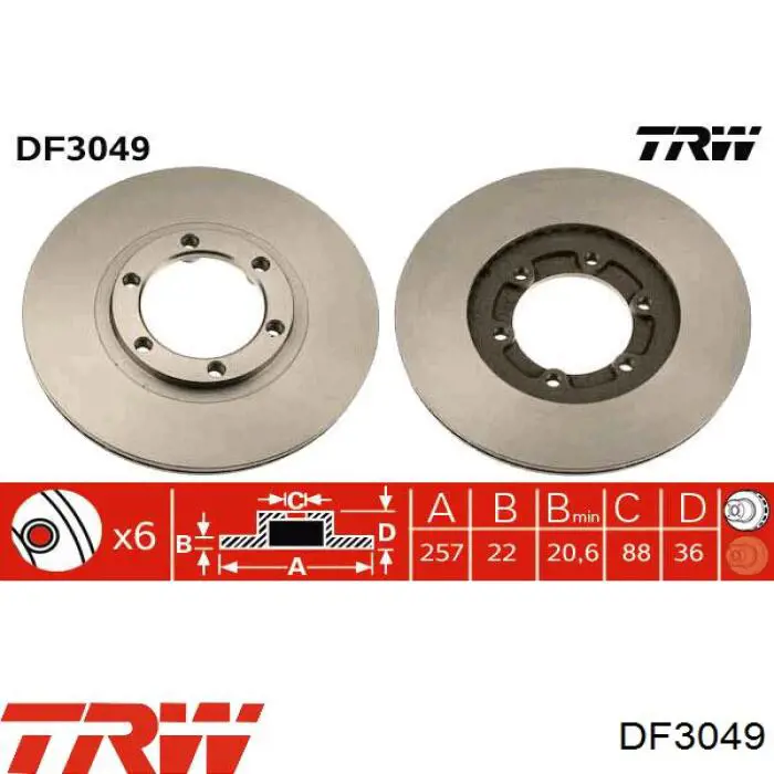 Купить DF3049 TRW Ротор тормозной