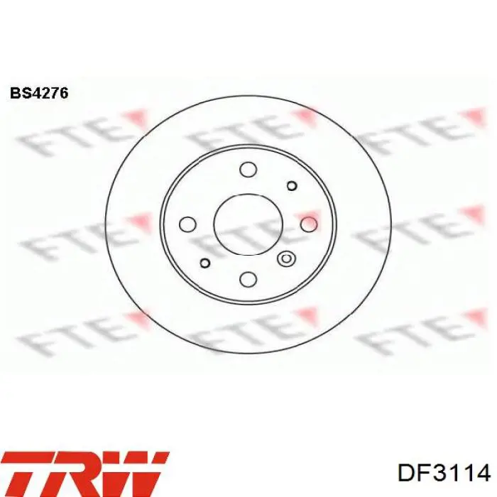 Передние тормозные диски DF3114 TRW