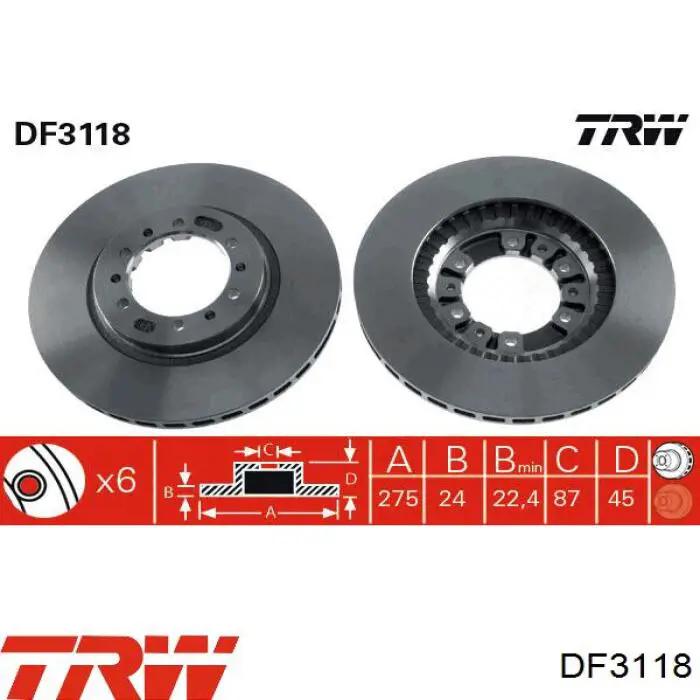 Купить DF3118 TRW Ротор тормозной