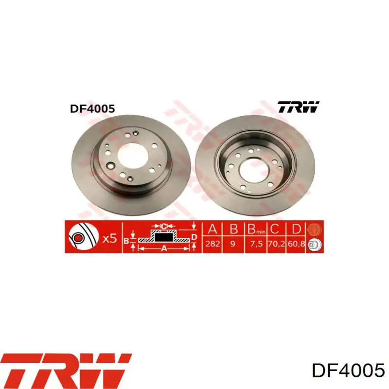 Тормозные диски DF4005 TRW