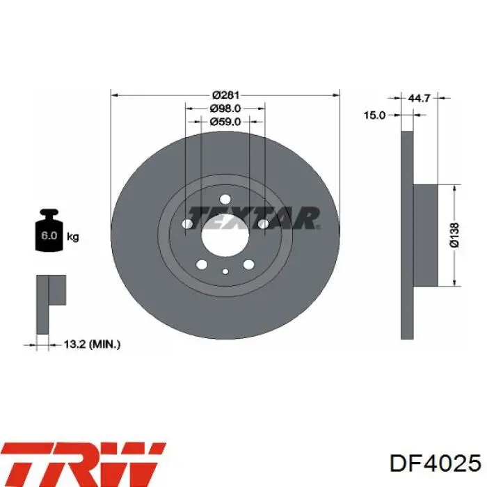 Передний тормозной диск Starline PB1478