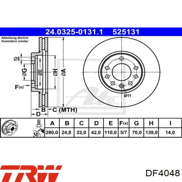Купить DF4048 TRW Ротор тормозной