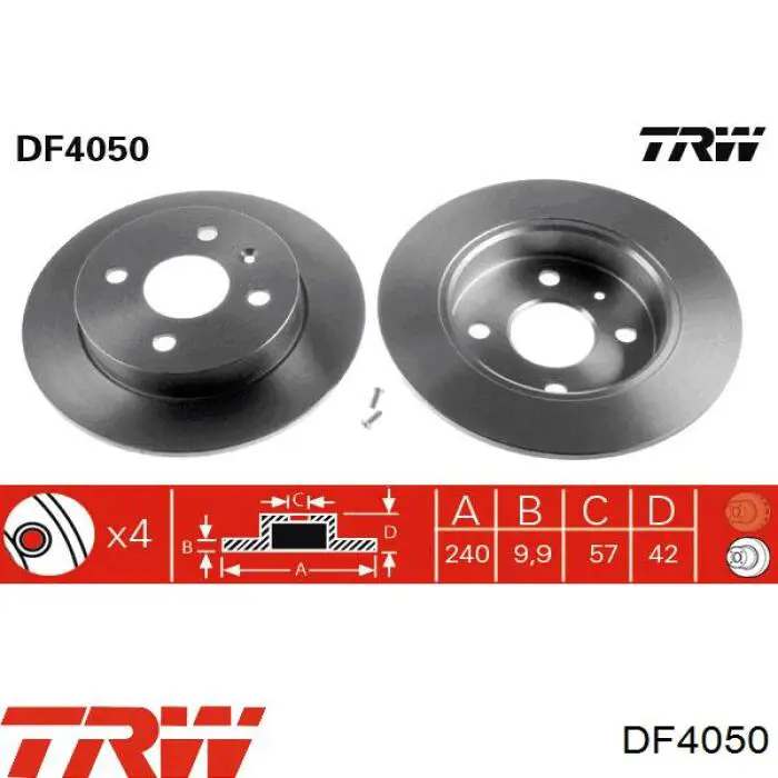 Тормозные диски DF4050 TRW