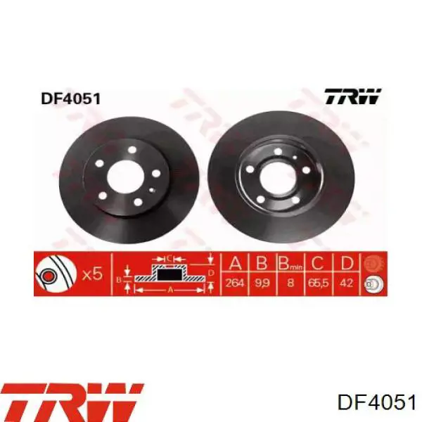 Купить DF4051 TRW Диск тормозной задний