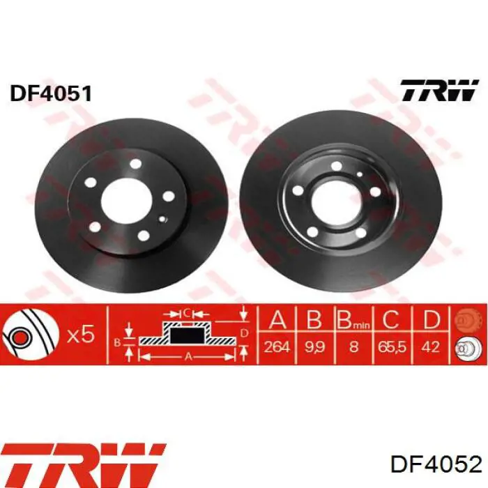 DF4052 TRW Дисковый тормоз